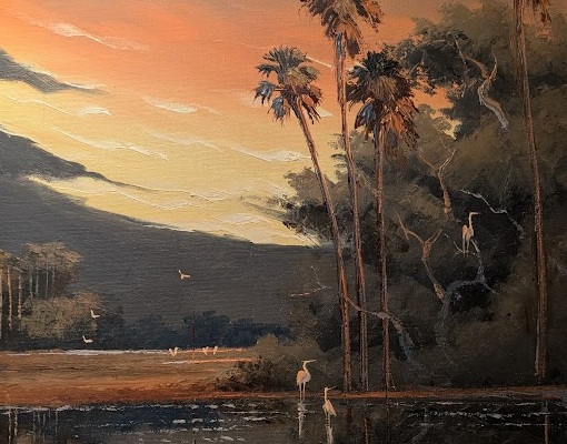 Flamingoes in the Everglades by W Daniels